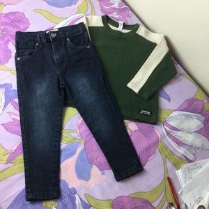 Like New Gap Toddler Boy Set  2 piece Skinny Jeans & Sweater